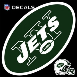 Jets 8" Logo Decal with Bonus Decal Flat Vinyl Reusable Auto Football
