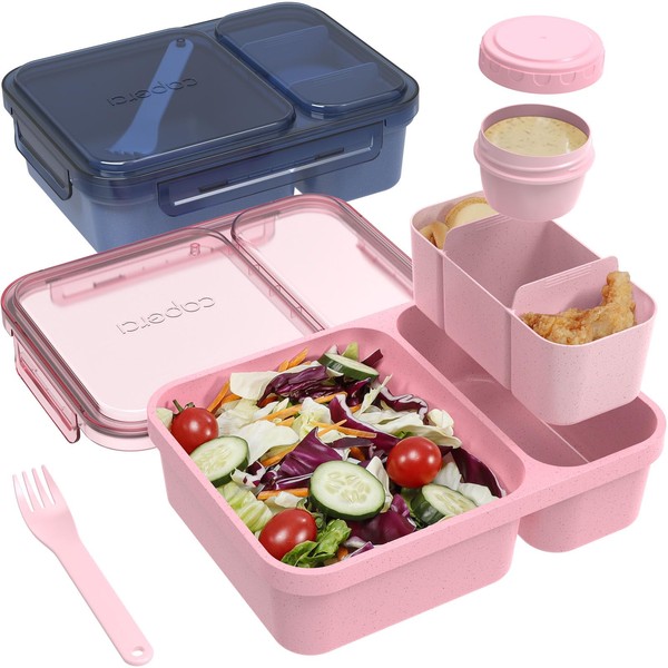 Caperci 2 Pack Salad Container for Lunch - 62 oz