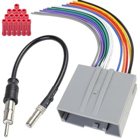 Zenoruslky Car Stereo Wire Harness Antenna Adapter Compatible with Ford F-150 F-250 F-350 F-450 F-550 E-150 E-250 Escape Explorer Expedition Fusion Mustang Mercury Lincoln 24P Radio Wiring Harness Kit