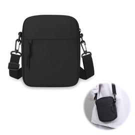 Pokmill Smartphone Pouch, Women's, Men's, Smartphone Shoulder Pouch, Lightweight, Pochette, Cross-body, Small, Vertical, Simple, Unisex (Black)