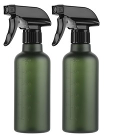 TTTred Leakproof Spray Bottles (2 Pack 10 oz), Adjustable Fine Mist & Jet Stream Nozzle, Premium BPA-Free Frosted Plastic Multi-Purpose for Hair, Plants, Cleaning (2 PACK GREEN)