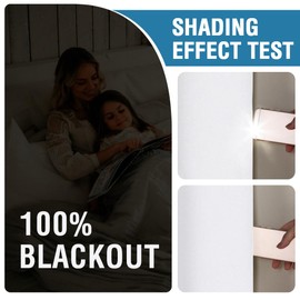 H.VERSAILTEX Pure White 100% Blackout Faux Linen Window Curtain Panels Heat and Full Light Blocking Drapes for Nursery, Back Tab 84 inches Thermal Insulated Draperies 52 inches Wide Each Panel, 2 PCs