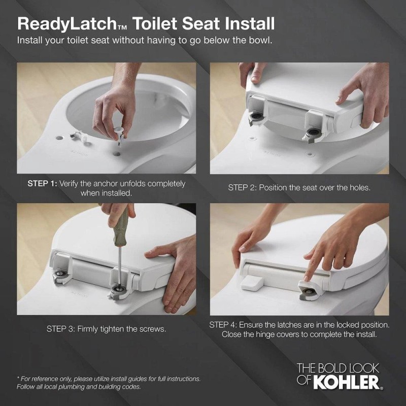 KOHLER 4639-RL-0 Cachet Round Closed Front Toilet Seat with Cover