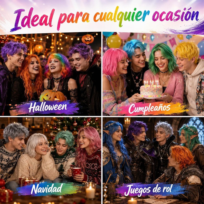 Cera Para Pintar Cabello, Tinte Temporal Para Cabello (Morado)