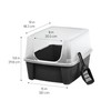 IRIS USA Large Open Top Cat Litter Box with High