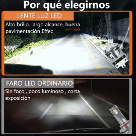 Focos Led H4/9003/hb2 Lupa Alta Y Baja Auto Motocicleta