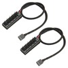 2Pcs PWM Fan Hub 5 Way 4Pin 13.8in Cable Length
