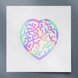 Decal Stickers of Heart Mandala (Hologram) (Set of 2) Premium Waterproof Vinyl Decal Stickers for Laptop Phone Accessory Helmet Car Window Mug Tuber Cup Door Wall - BICVER10c2341HOW19Y24