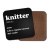 Knitter Square Coaster - Knitting Sew Fan Dictionary Regular But