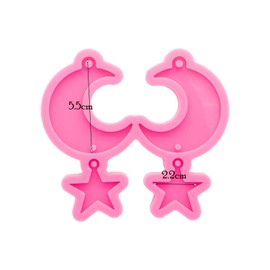 Angel Wings Shiny Glossy Moon and Star Shape Resin Silicone Mold Epoxy Resin Mold for DIY Earrings/Key-Chains/Necklace Jewellery Pendant Making Craft