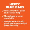 Hefty Recycling Tall Kitchen Trash Bags, Blue, 13 Gallon, Unscented,