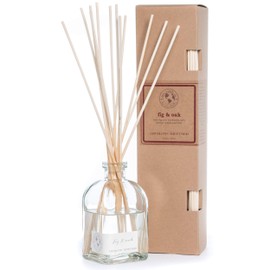 Eco Candle Co. Reed Diffuser Set, Fig & Oak, 4 oz. - Scents of Figs, Cranberries, Leather, & Musk - Premium Fragrance and Essential Oil Blends, Clear Glass, 12 Reed Sticks, Recycled Kraft Box