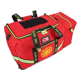 Lightning X Fireman's Value Edition XL Firefighter Step-in Turnout Gear Bag w/Wheels, Helmet Pocket and Custom Embroidered Name - RED