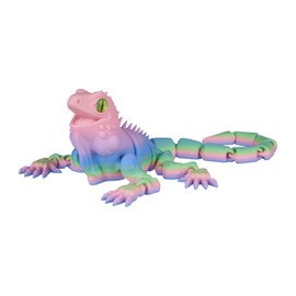 Aultuotion 3D Printed Lizard Figure, Colorful Lizard, 12.2 inch (31 cm) Lizard Fidget Sculpture, Home Decor Accents Statues (Watercolor, 31cm)