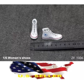 zy 1/6 women sneakers white causal style Chuck Taylor boots phicen hot toys USA