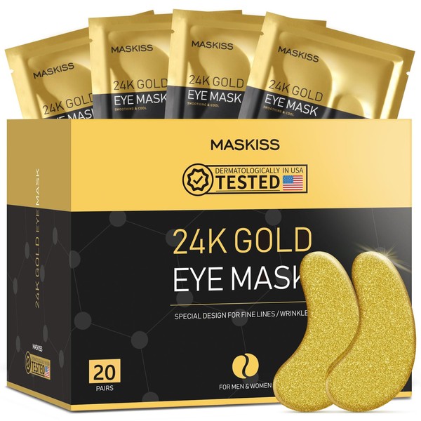 Maskiss 24k Gold Under Eye Patches (20 Pairs), eye mask,