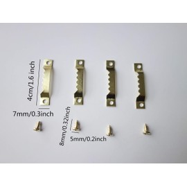 100 Pack Small Sawtooth Picture Hangers with 200 Screws Metal Picture Frames Hangers Set for Hanging Wooden Frames Paintings Artwork Craft Projects (Gold)
