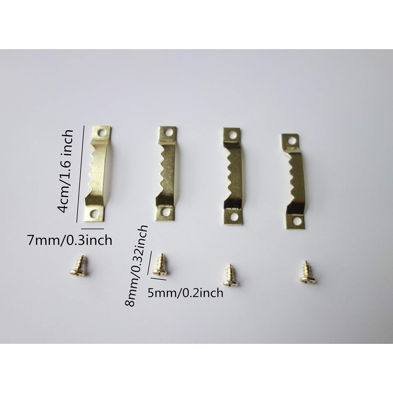 100 Pack Small Sawtooth Picture Hangers with 200 Screws Metal