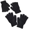 2 Pairs of Unisex Half Finger Gloves, Stretchy Warmer Gloves