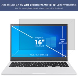 Laptop Privacy Screen 16 Inch Aspect Ratio 16:10, Anti Blue Light Anti-Glare Screen Protector, Removable Privacy Screen Protector Privacy Filter Compatible with