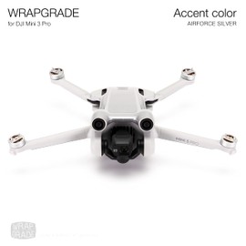WRAPGRADE Skin Compatible with DJI Mini 3 Pro, Accent Colour (Airforce Silver)
