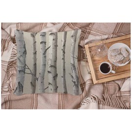 WONDERTIFY Birch Cushion Cover Tree Trunk Nature Decorative Throw Pillow Covers, Sofa Pillow Case 45X45 Cm