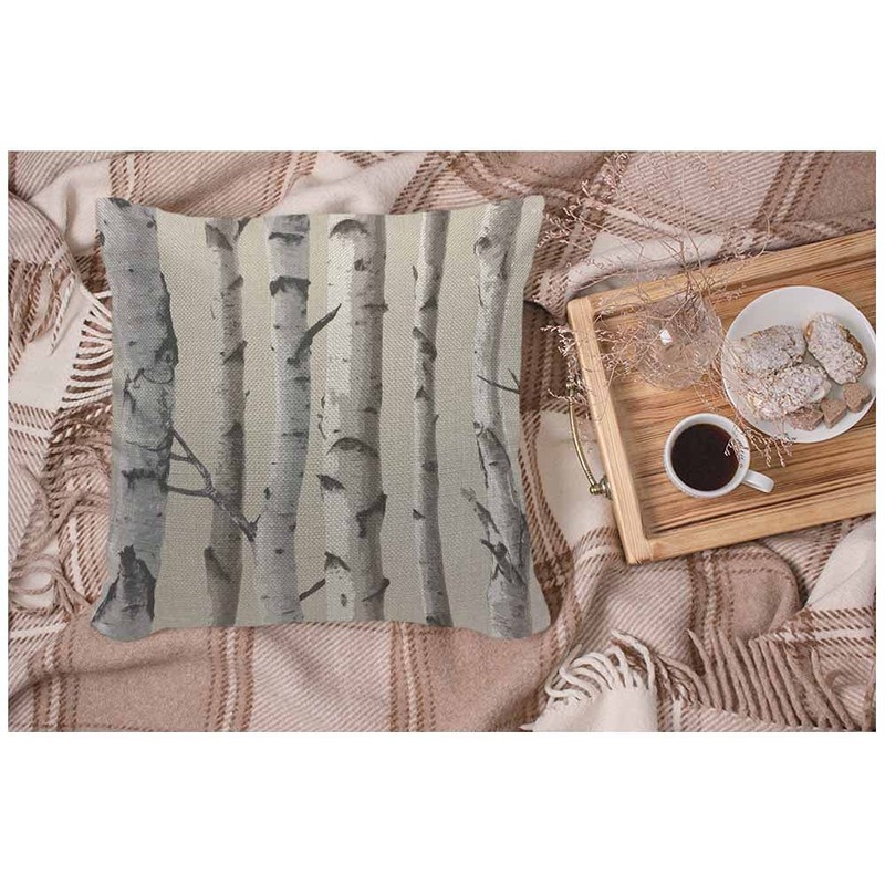 WONDERTIFY Birch Cushion Cover Tree Trunk Nature Decorative Throw Pillow