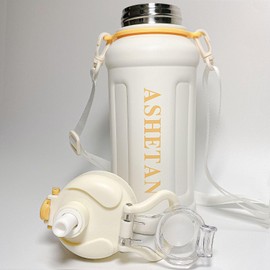 ASHETAN Large Capacity 32oz Insulated Cup, 316 Stainless Steel Water Bottles With Straw And Lifting Rope, Portable For Sports And Travel