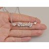 Dancing Wolf Silver Lucy Name Necklace Initial Charm Nameplate Necklaces