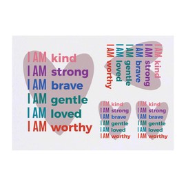 4 x 'I Am' Temporary Tattoos - Water Resistant, Skin-Safe, Non-Toxic Transfers, Mixed Sizes (TO00078956)