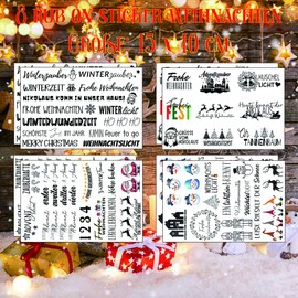 Yezirzax 8 Rub On Stickers, Sayings Transfer Stickers, Rub On Film for Raysin Keraflott Furniture Glass Wood DIY Decorative Rub On Sticker Scrapbooking Sticker (Christmas)