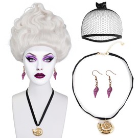 BESTBEL 3 Pcs Short Grey Wig for Women Short Silver White Layered Wigs