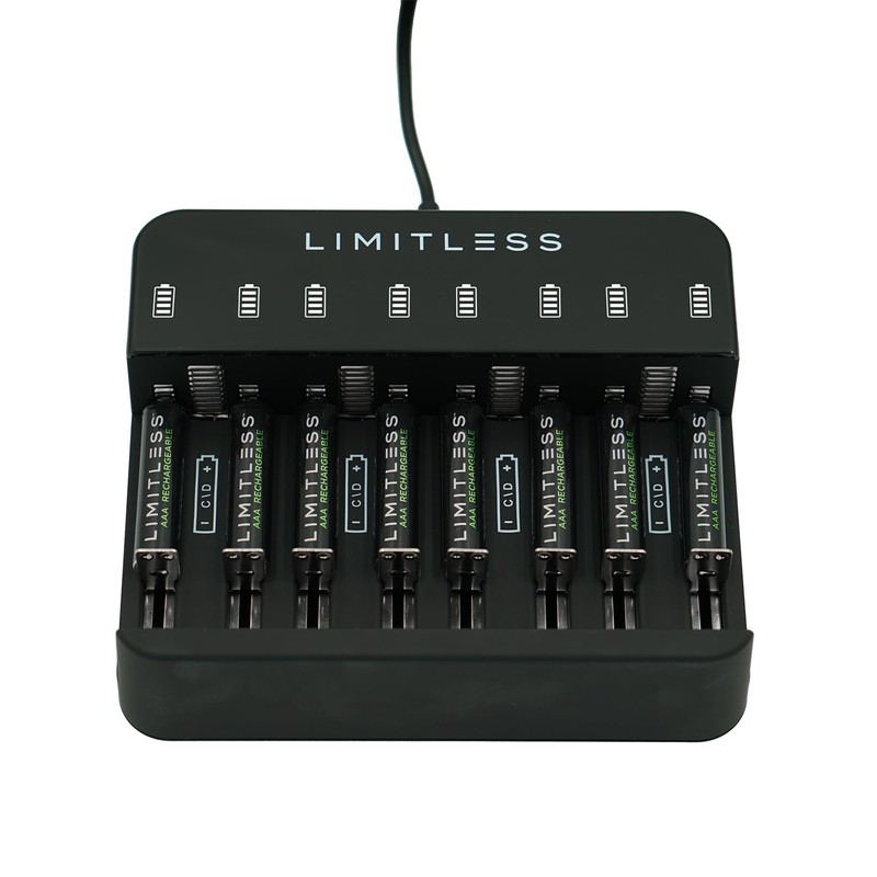 Limitless Universal NiMH Battery Charging System with Rechargeable Batteries (AAA)