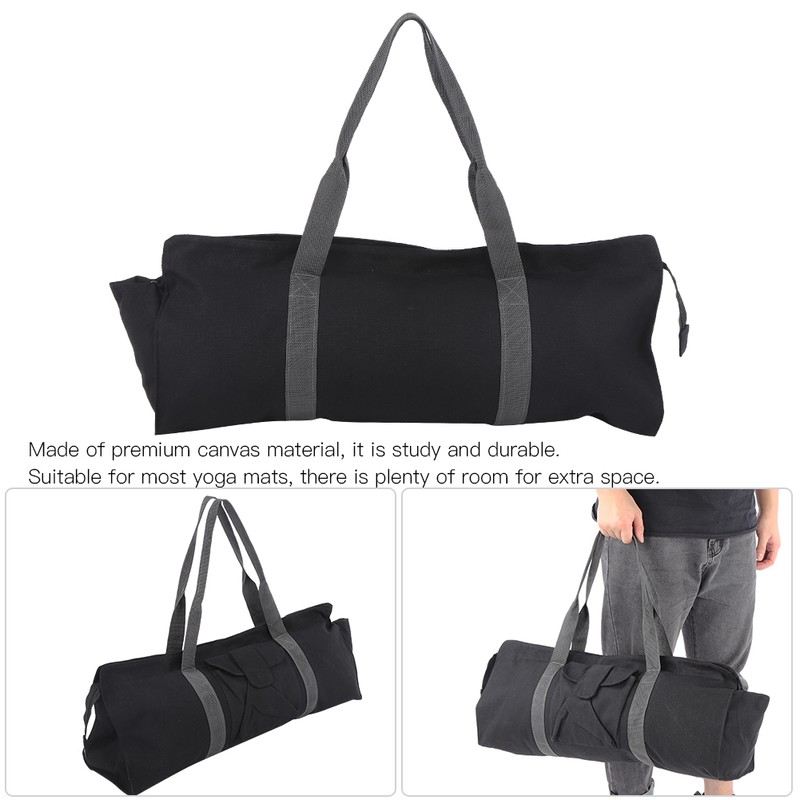 Multifunctional Canvas Yoga Gym Mat Carrier Storage Bag Single Shoulder