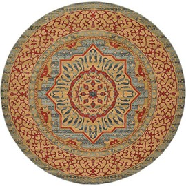 Unique Loom Palace Collection Traditoinal Geometric Classic Light Blue Round Rug (8' 0 x 8' 0)
