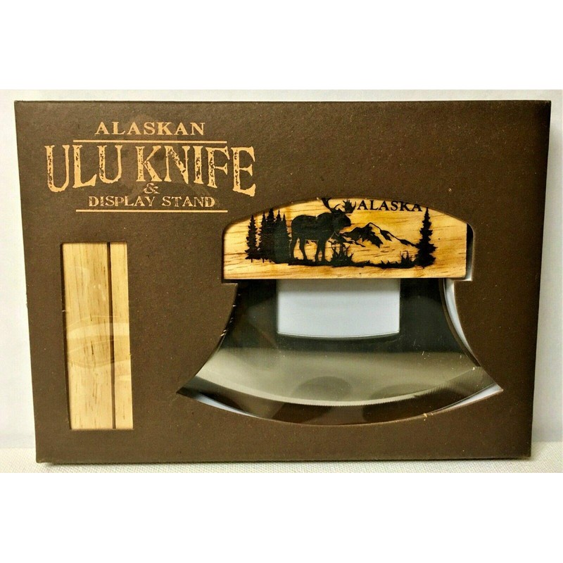 Alaska Ulu Wood Alaska w/Rustic Bear Mountain Handle Design