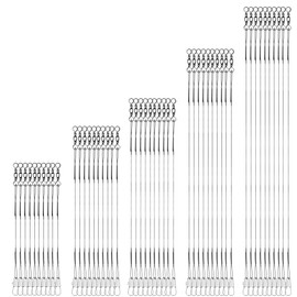 Fishing Wire Leaders,50PCS Grey Stainless Steel Wire Leaders,Nylon-Coated Fishing Line Trace Lure Leaders with Swivels and Snaps(10/15/20/25/30CM)