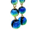 Gold Stone Luminous Keramarin Firefly Glass Earrings for Both Ears,