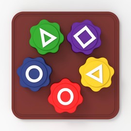 Kongi Korean Stone Pick Up Game Korean Traditional Play Game Mocasa Konggi Gonggi for Kids Educational Toys Folk Stone Game Hand Eye Coordination Game Korean Folk Play Set Indoor Games(Brown Square)