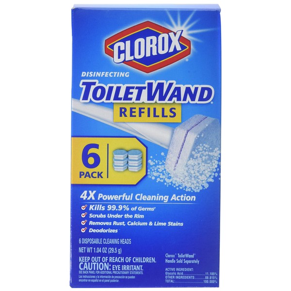 Clorox Disinfecting Toilet Wand Refill Heads 6 ea (Pack of 8)