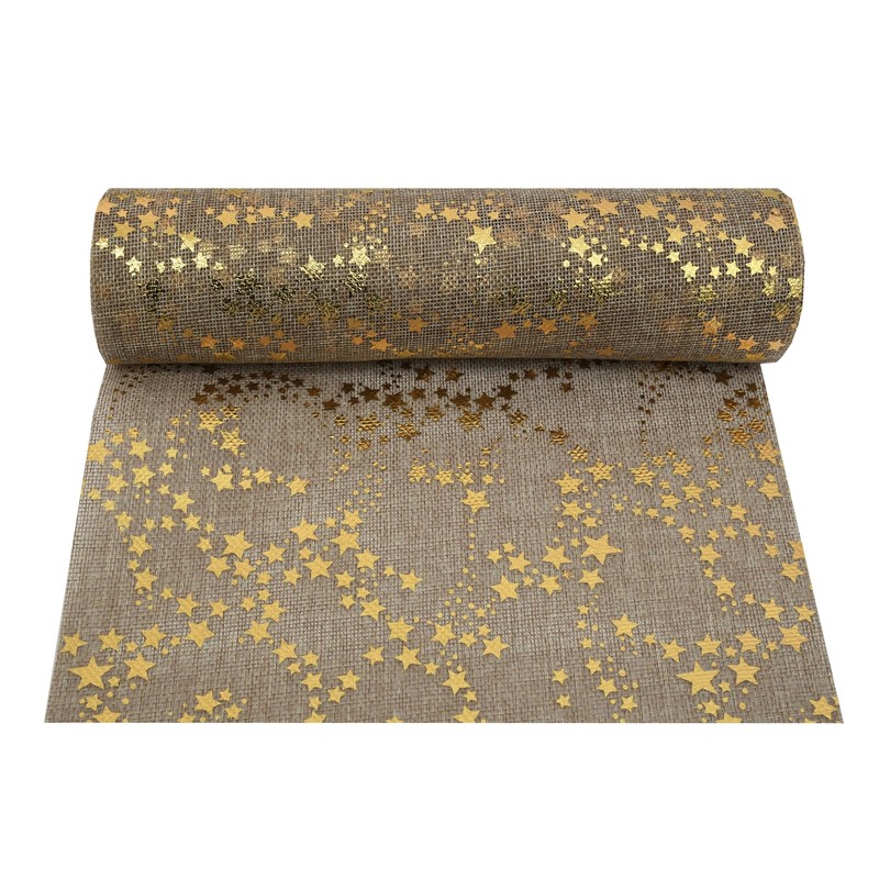 MODERNO Table Runner Table Decoration with Stars in Gold (28