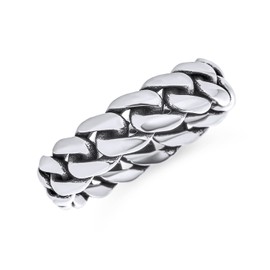 Unisex Solid Braided Celtic Eternity Band Knot Cable Cuban Curb Link Chain Rings Wedding Bands for Women Girls Men Boys .925 Sterling Silver 3 mm 6 mm, Other.
