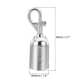 PATIKIL 1.2" Stanchion Rope End Stopper, Cord End Caps Barrier Rope End Cap Snap Hooks for Crowd Control Queue Divider, Silver