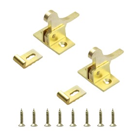 Runseaway 2Pcs Heavy Duty Brass Elbow Latch, Cabinet Door Catch Window Catch, Elbow Latch for Home, Office, Bedroom, Bathroom, Closets
