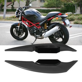 Motorcycle Winglet,1 Pair Motorcycle Side Winglet Aerodynamic Wing Spoiler Universal for Motorbike Electric Bikes (Black)
