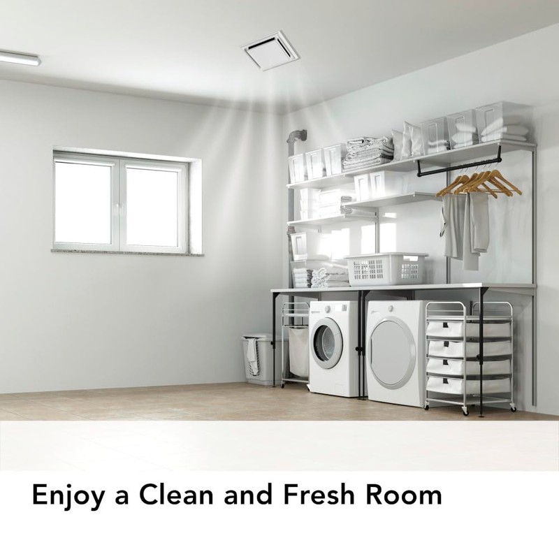 Broan-Nutone 682 Duct-Free Ventilation Fan, White Square Ceiling or Wall