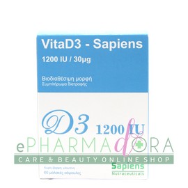 SAPIENS VITAMIN D3 1200IU/30MCG 60caps