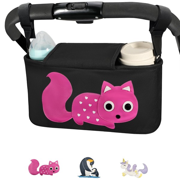 Universal Stroller Organizer With Cup Holders, Non Slip Straps Stroller
