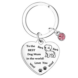 Tihnvk Dog Mum Gifts Best Dog Mum Keyring Funny Mother's Day Gifts Birthday Gifts For Dogs Mummy Dogs Lovers
