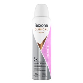 Rexona Clinical Classic Desodorante Antitranspirante para Mujer en Aerosol 3 Veces Más Protección 91 g